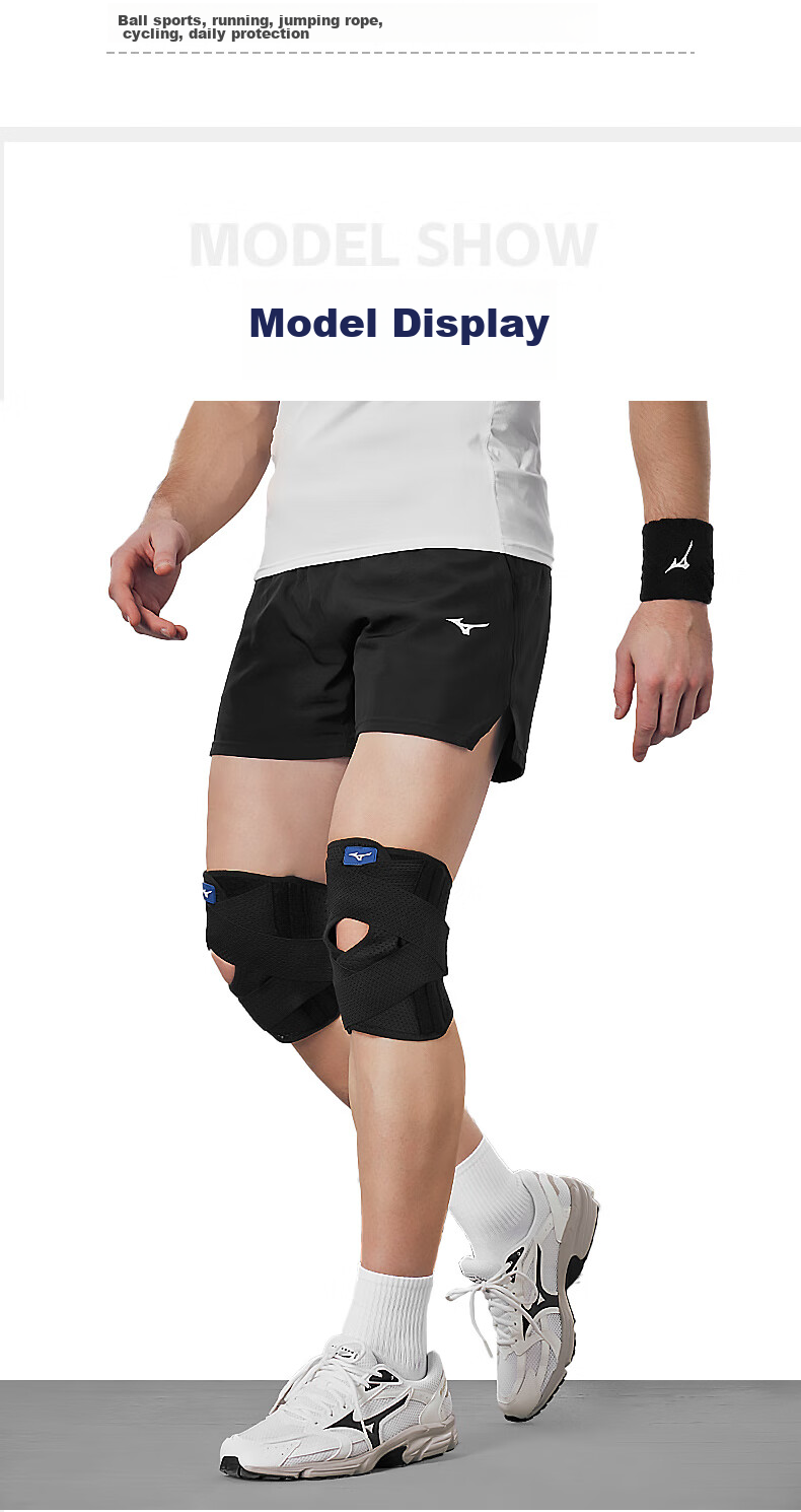 MIZUNO Наколенники профессиональные спортивные для фитнеса, бега, бадминтона, защиты колена при травмах мениска, для мужчин и женщин, размер L, 2 шт.
