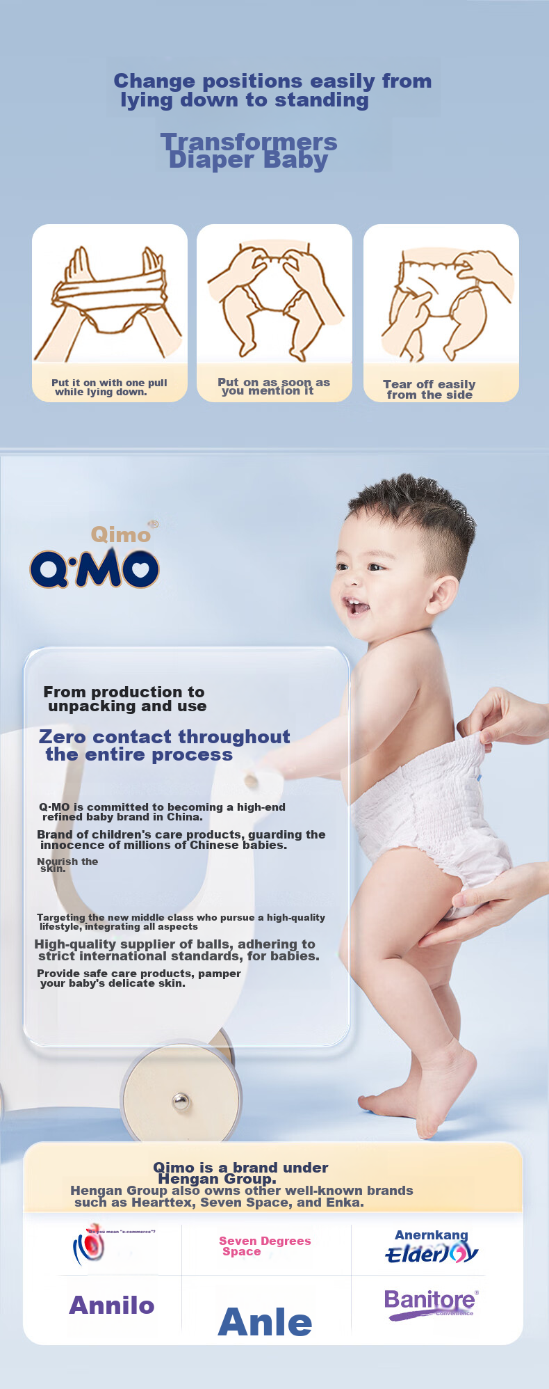 Подгузники-трусики Q-MO Soft Baby XXXXL, 42 шт., для детей от 20 кг, эластичные, легкие и дышащие