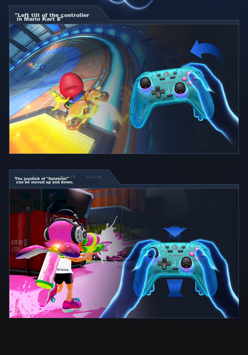 Беспроводной геймпад GAMESIR Star NS Edition T4 Nova Sai Bolan для Nintendo Switch, ПК, Android, Cyber Blue