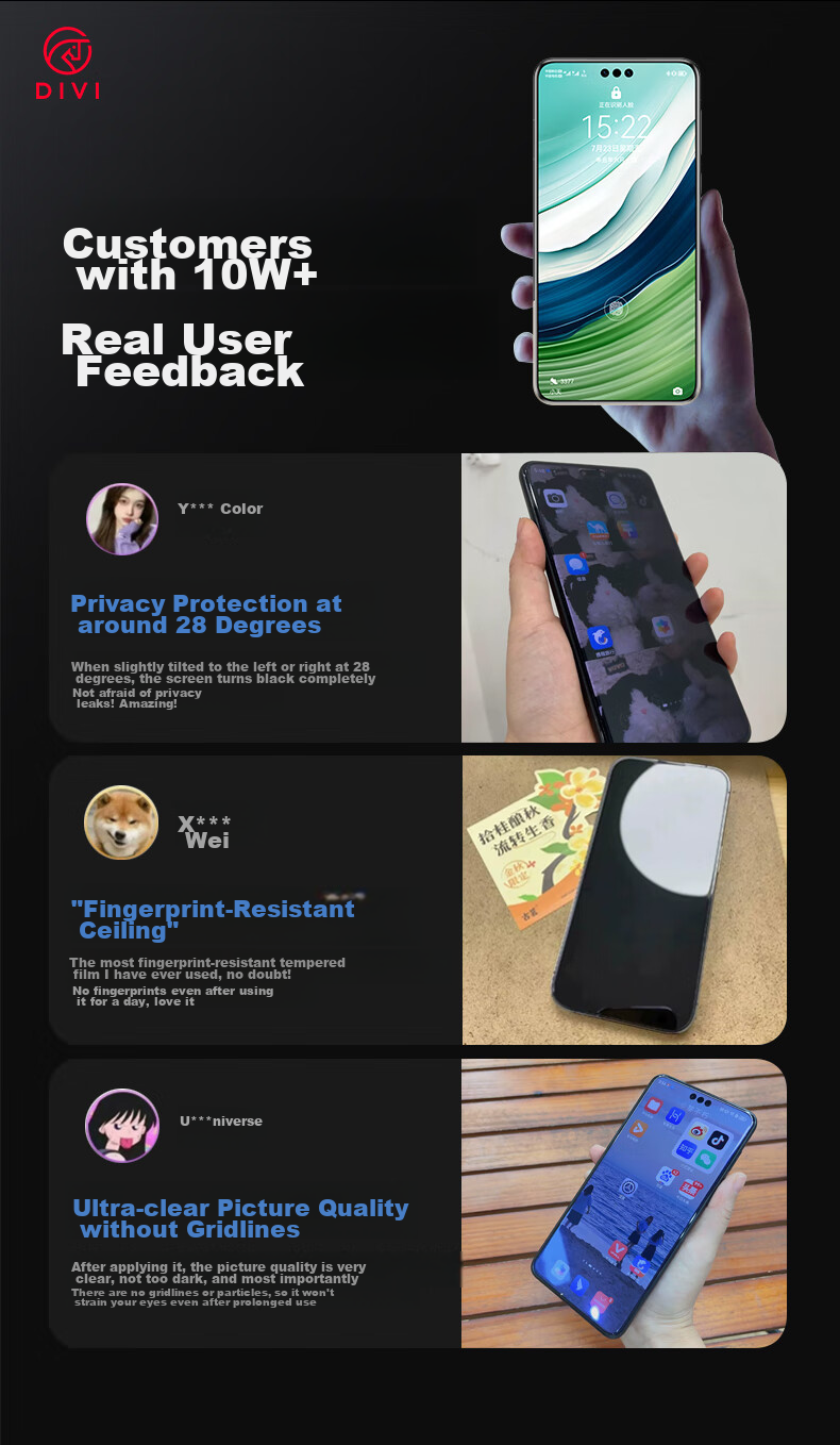 Защитная пленка для экрана DIVI для Huawei Mate 60 Pro/Pro+/RS, микрокристаллическая, антиотпечатки, не закаленное стекло, противоударная, без пыли