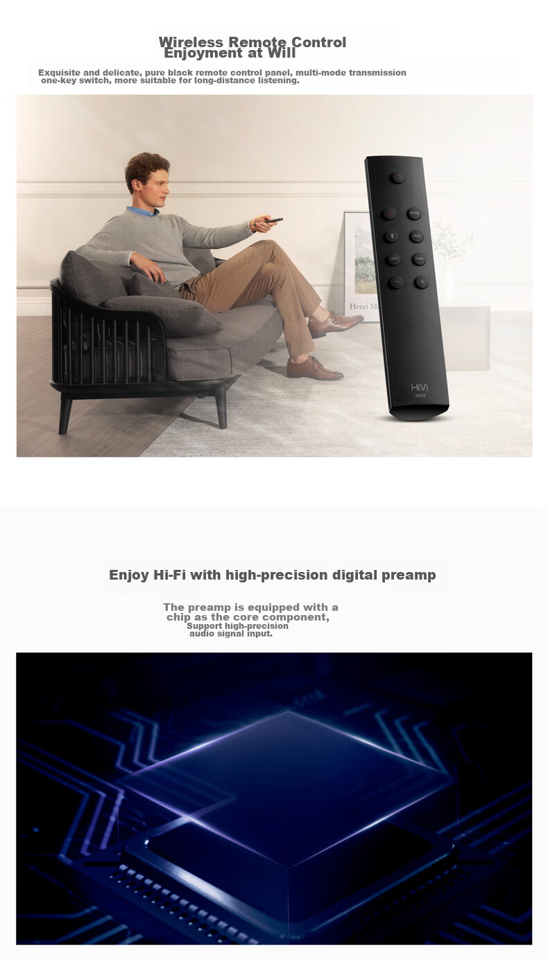 HiVi M200 2.0 канальная Bluetooth акустика, HiFi активные колонки для ноутбука, настольного компьютера, домашнего кинотеатра, натуральное дерево