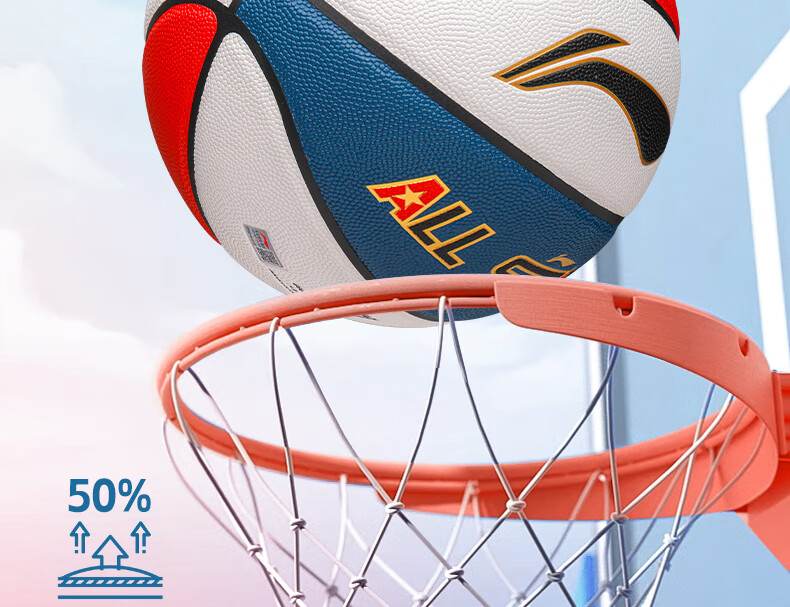 Баскетбольный мяч Li-Ning, размер 6, для женщин, для зала и улицы, нескользящий, износостойкий, профессиональный, синий