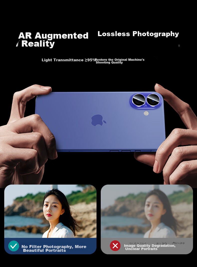 Защитное стекло ESR для камеры iPhone 16/16 Plus, прозрачное, высокое разрешение, антибликовое, устойчивое к царапинам