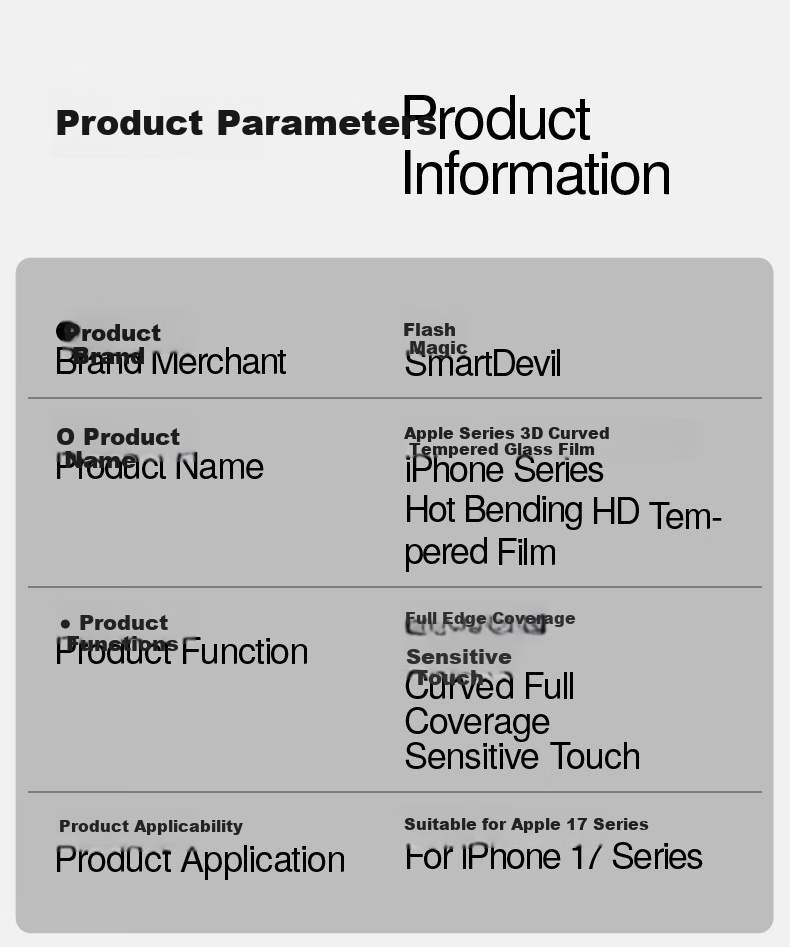 Защитное стекло SmartDevil для Apple iPhone 17 Pro Max, ультратонкое 0.18 мм, 3D полное покрытие, высокая прозрачность, антибликовое, антиотпечатки, закаленное стекло