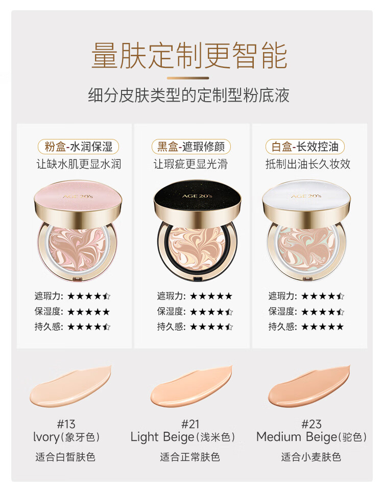 Aekyung Age20's爱敬星空黑气垫bb霜遮瑕提亮持妆粉底21号 SPF50+ 14g*2 礼物