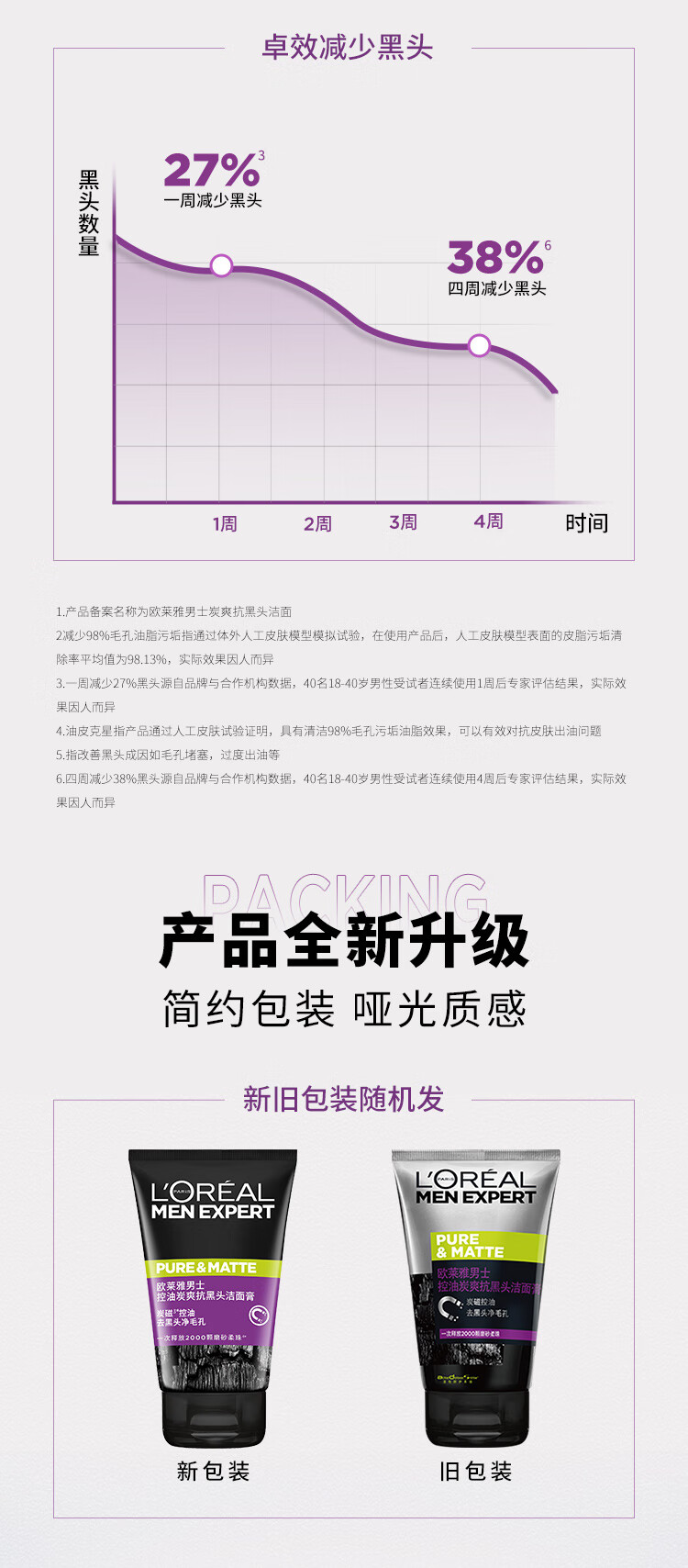 欧莱雅男士洗面奶 冬季洁面膏 控油补水保湿深层清洁 礼物送男友送老公 【火山岩控油清痘】100mlx2
