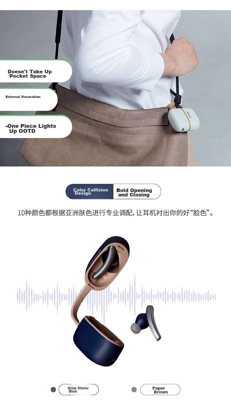 Беспроводные наушники ZOOYO Girlfriend, с активным шумоподавлением, Bluetooth 5.3, для спорта и путешествий, цвет "Яо Хуан"