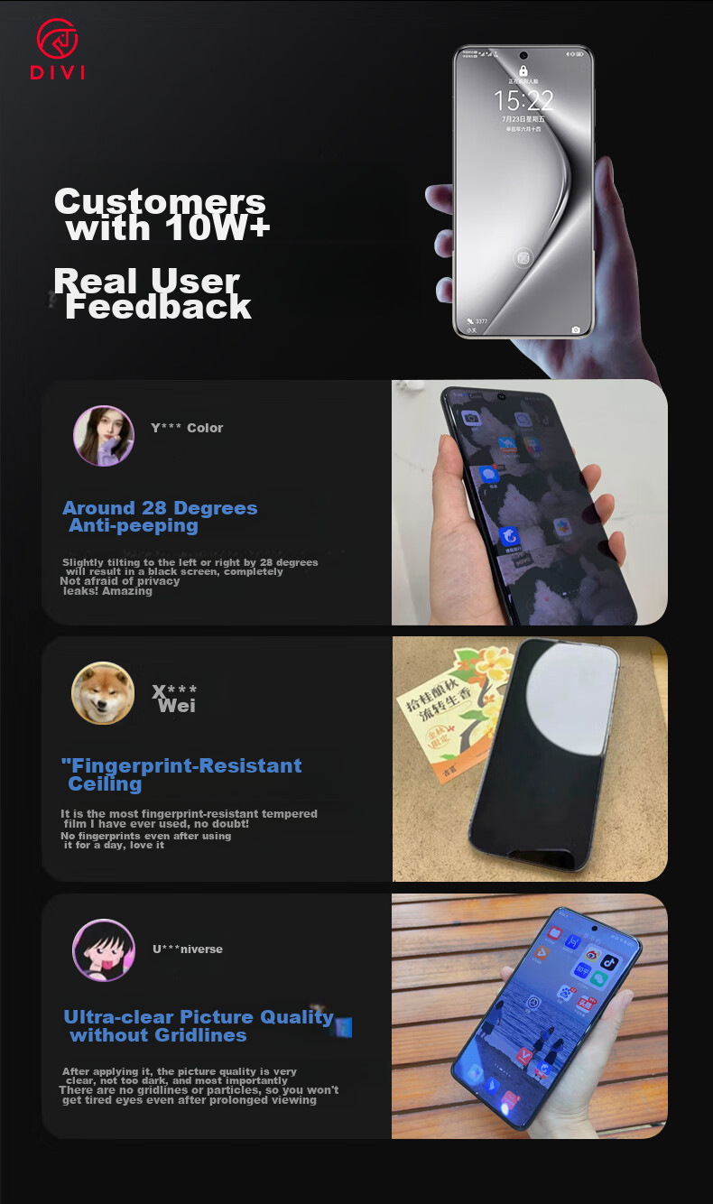 Защитная пленка DIVI для Huawei Pura 70 Pro, антибликовая, гидрогелевая, противоударная, 28°