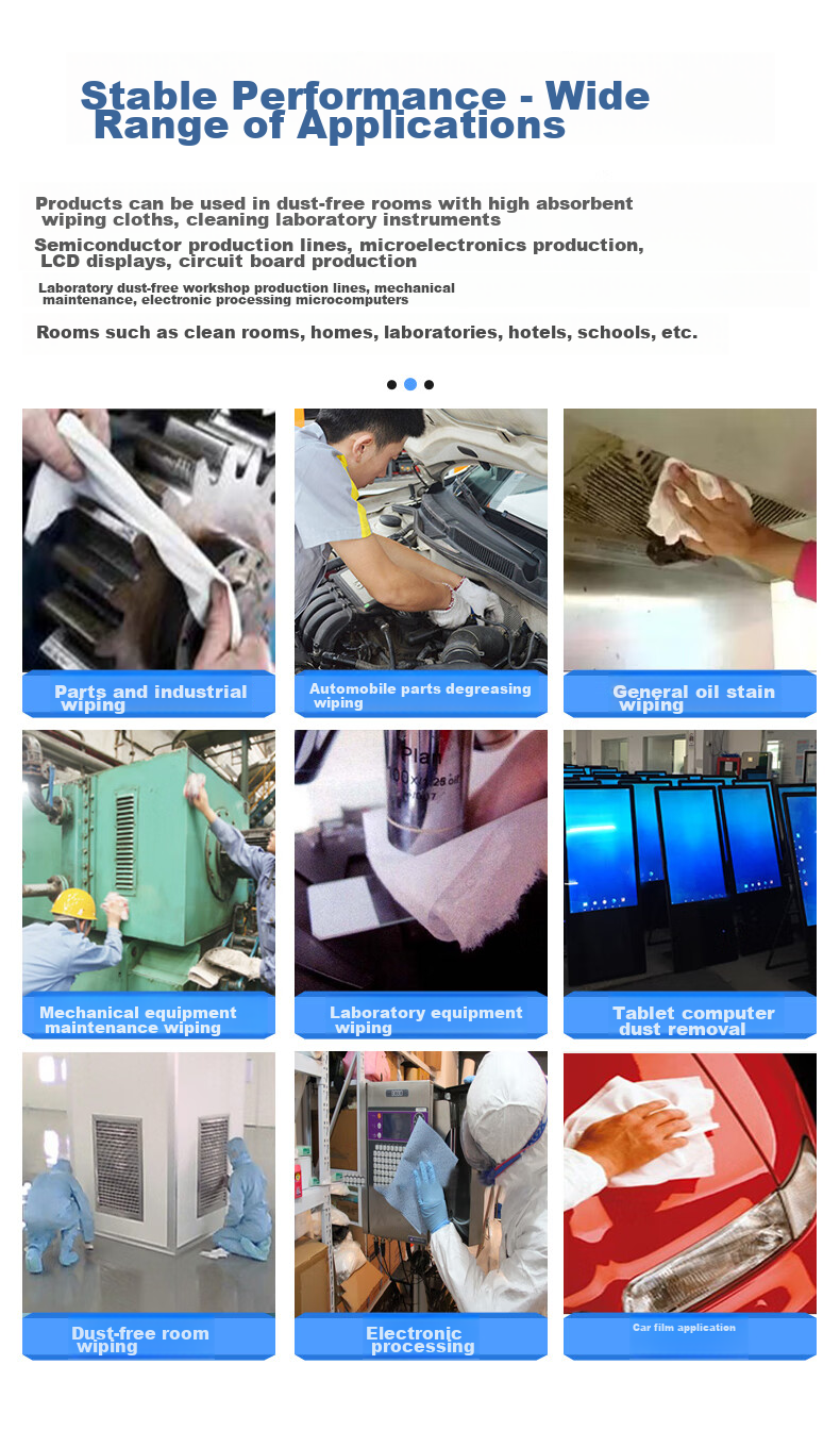 HANYANGCLEAN Промышленная безворсовая протирочная бумага, нетканый материал, впитывающий масло и пятна, безпылевая салфетка для мастерских и лабораторий, белый большой рулон 25x38 см (500 листов/рулон)