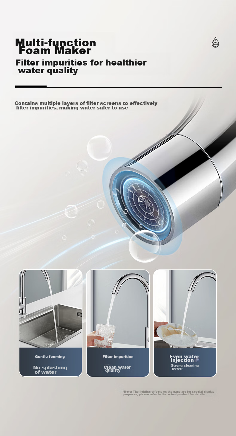 Кухонный смеситель HEGII HMF123-411B, цинковый сплав, горячая и холодная вода, вращение на 360°, высокий поток