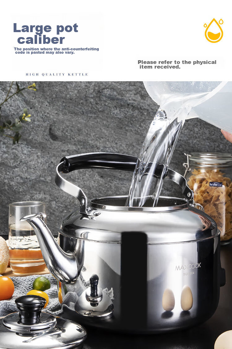 Электрический чайник MAXCOOK TB-Z26, 6 л, нержавеющая сталь 304, с носиком, противоскользящий, защита от перегрева, индикатор свистка