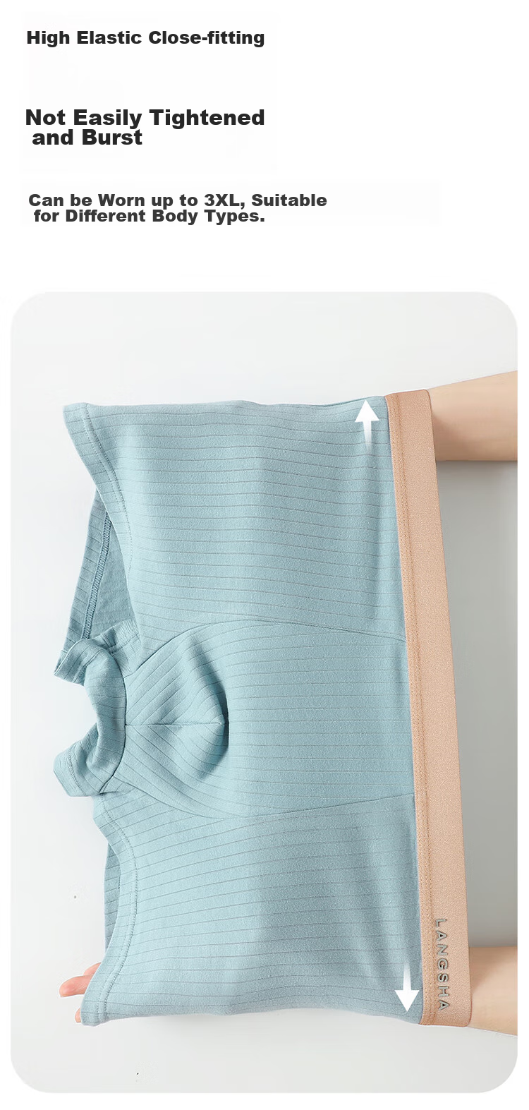 Мужские трусы LangSha, модель 7A Antibacterial Youth Shorts, дышащие, свободного кроя, размер XL