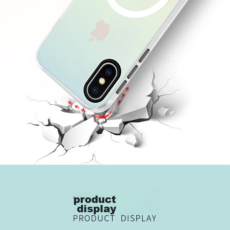 Чехол Baozou для Apple iPhone XS Max, силиконовый, с MagSafe, противоударный, прозрачный градиент