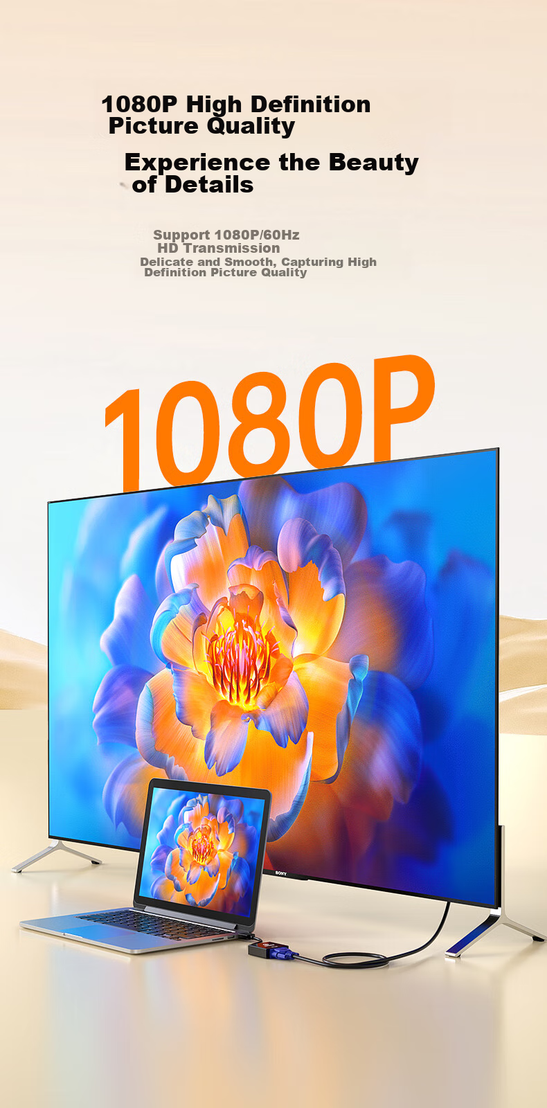 BIAZE [Высокопроизводительный чип AG6202] конвертер HDMI в VGA, адаптер видео высокой четкости, совместимый с ноутбуками, ТВ-приставками, мониторами и проекторами