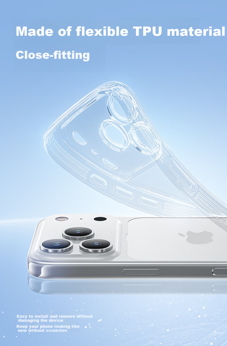 Чехол-накладка PISEN для Apple iPhone 17 Pro Max, противоударный, прозрачный, с защитой камеры, TPU, артикул 100205147395