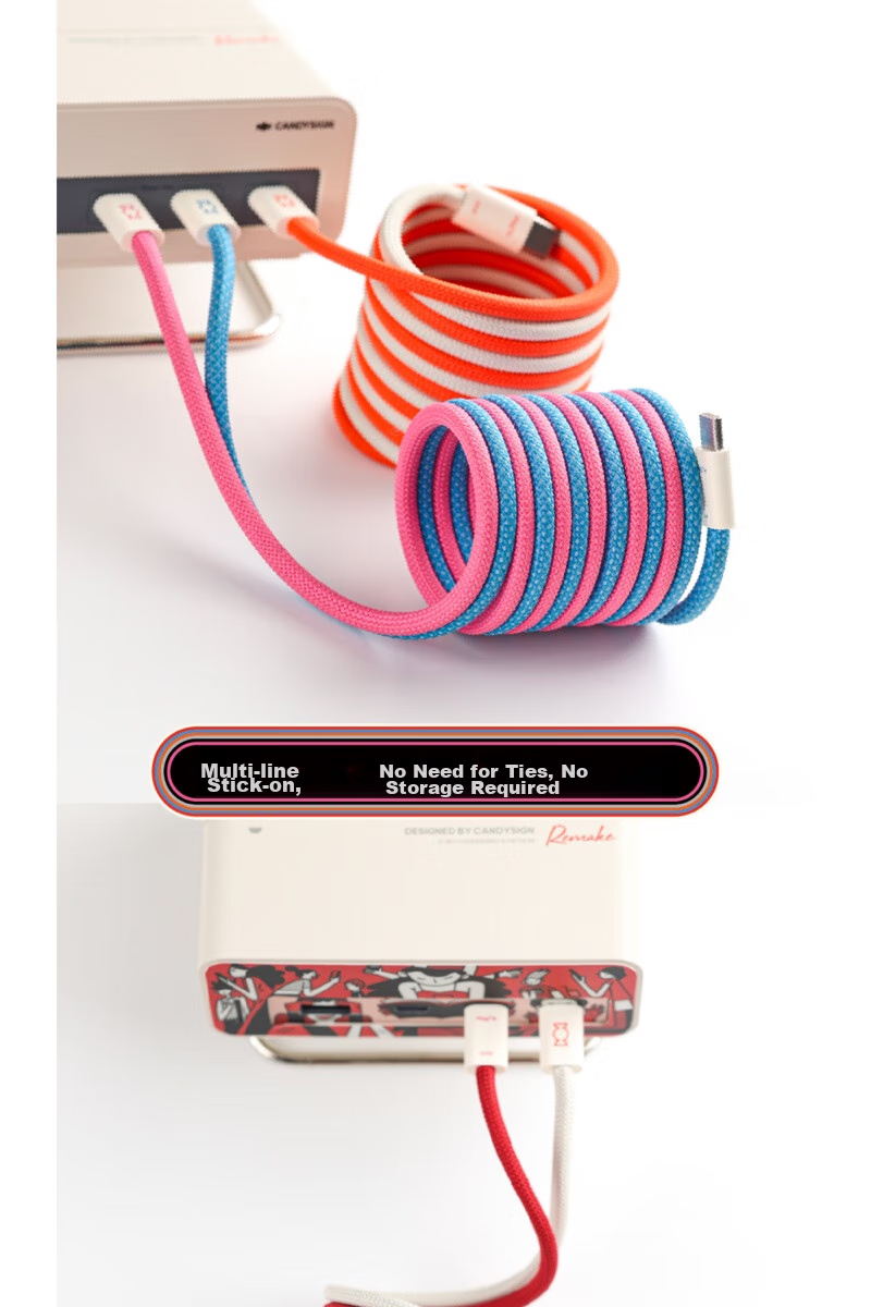 Магнитный кабель CANDYSIGN MagTie 100W USB A-C Sweet White для iPhone, iPad, ноутбуков, 1 метр