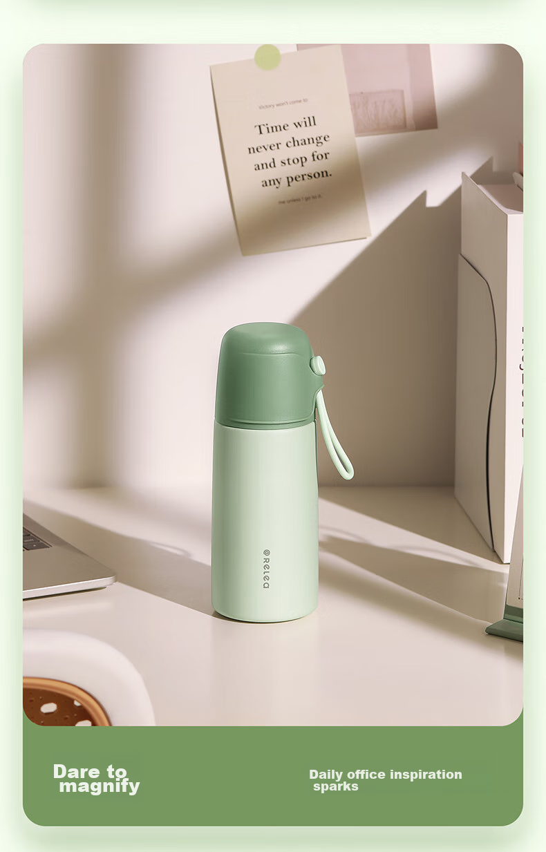 Термокружка RELEA Portable Insulated Water Bottle, 550 мл, стальная, с двойными стенками, для студентов, мужчин, женщин и детей, подарок на день рождения