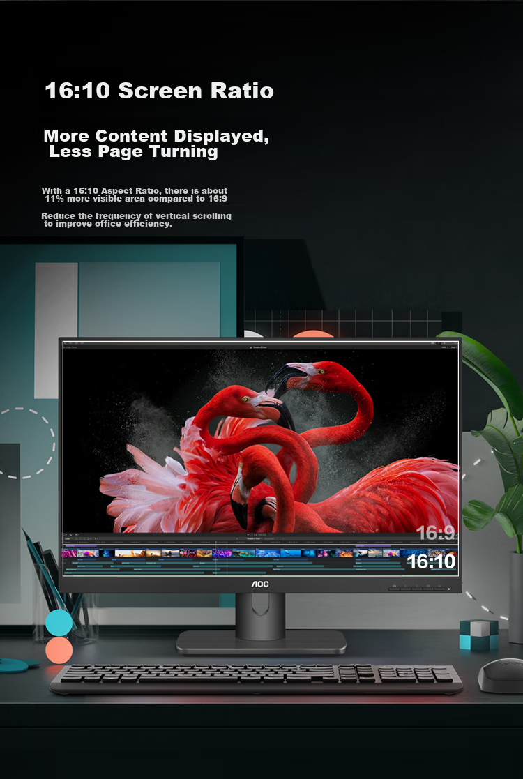 Монитор AOC X23E1H, 22.5 дюйма, 1920x1200, IPS, 16:10, черный
