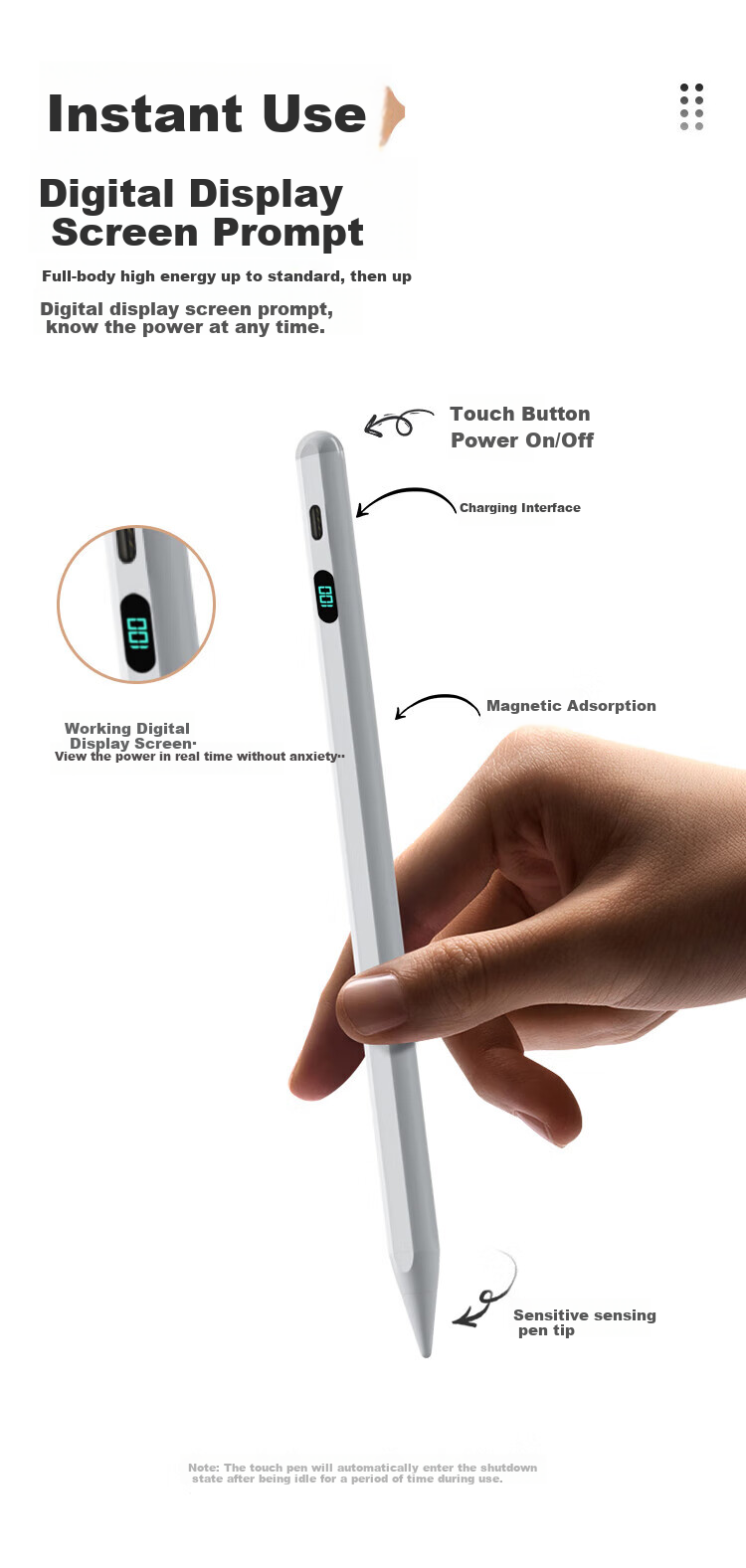 Стилус CangHua для Vivo IQOO, совместимый с Vivo Tablet Pad3Pro/Air/iqoo Pad2/2Pro, сенсорный емкостной стилус Pencil2/2S, альтернативный стилус для рисования и письма
