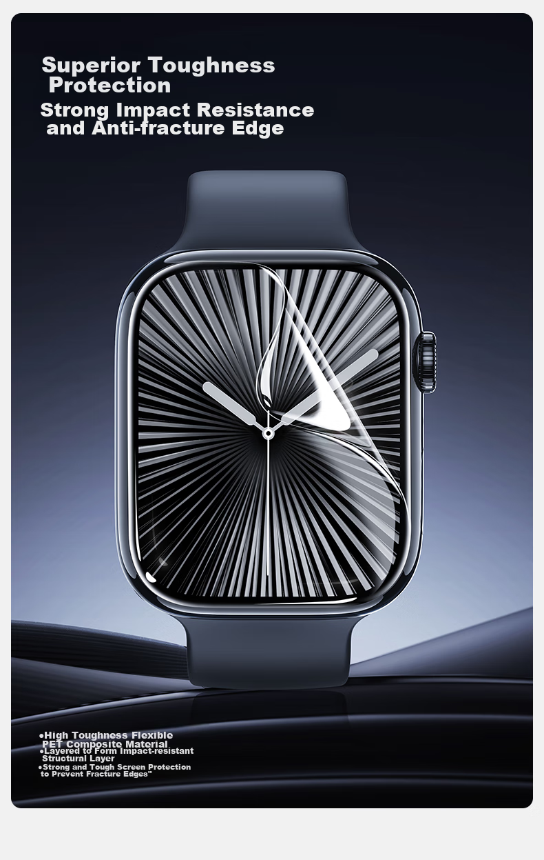 Защитная пленка для экрана Apple Watch Series 10, самоклеящаяся, противоударная, от отпечатков пальцев, 2 шт.
