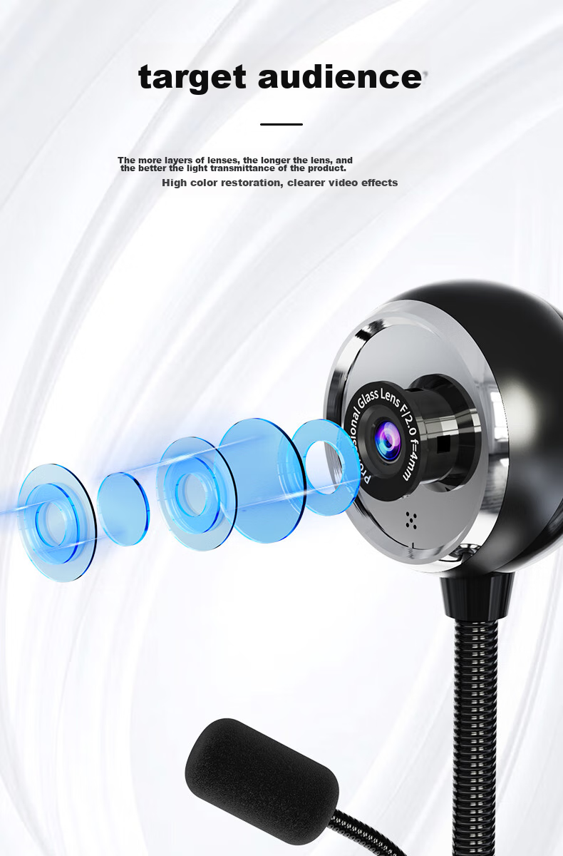 HD веб-камера SADA A09 с микрофоном, USB, для компьютера, ноутбука, онлайн-обучения, стриминга