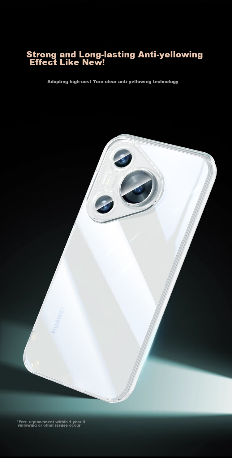Чехол-накладка Ekakashop для Huawei Pura70, прозрачный, противоударный, ультратонкий, с защитой от падений