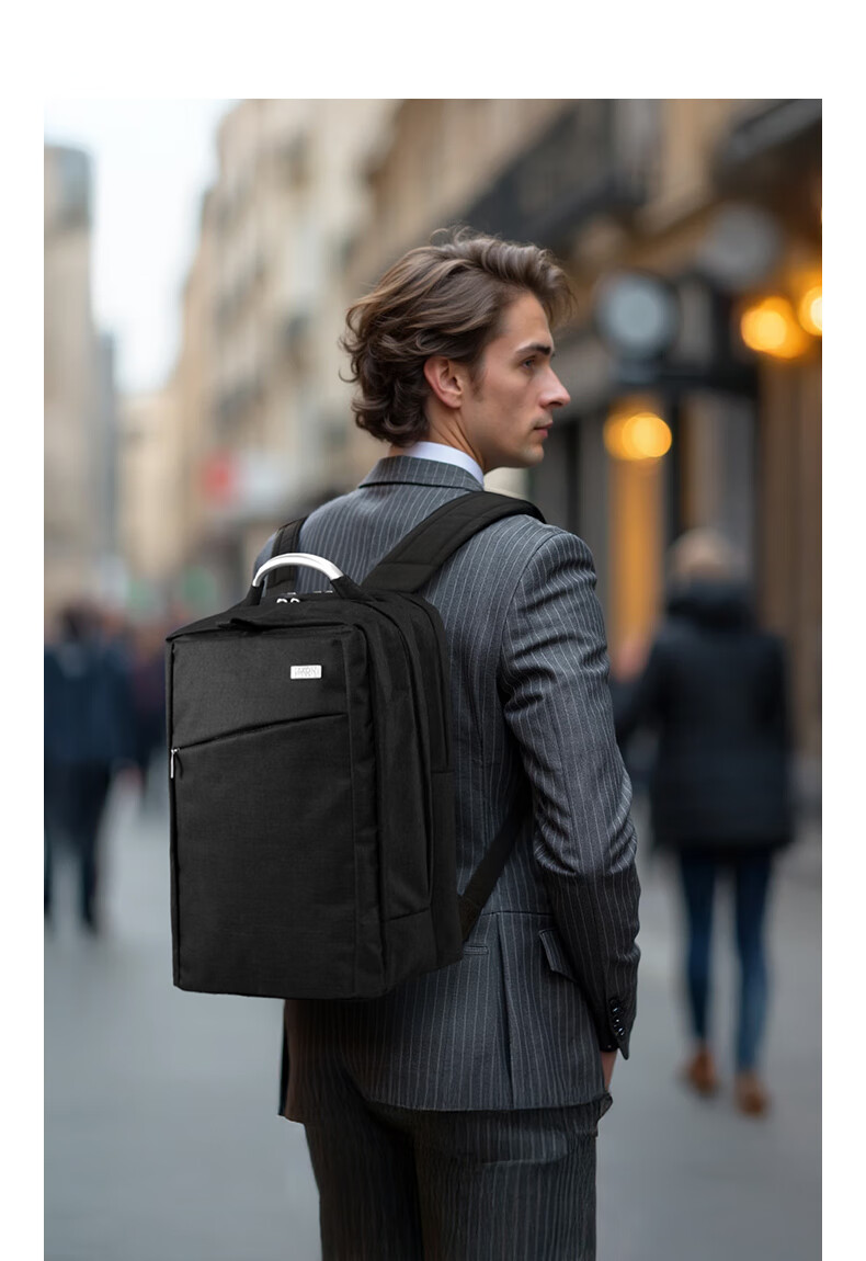 Рюкзак LEXON Urban Commuter Classic, для ноутбука 15.6 дюймов, большой вместимости, для города и путешествий, черный
