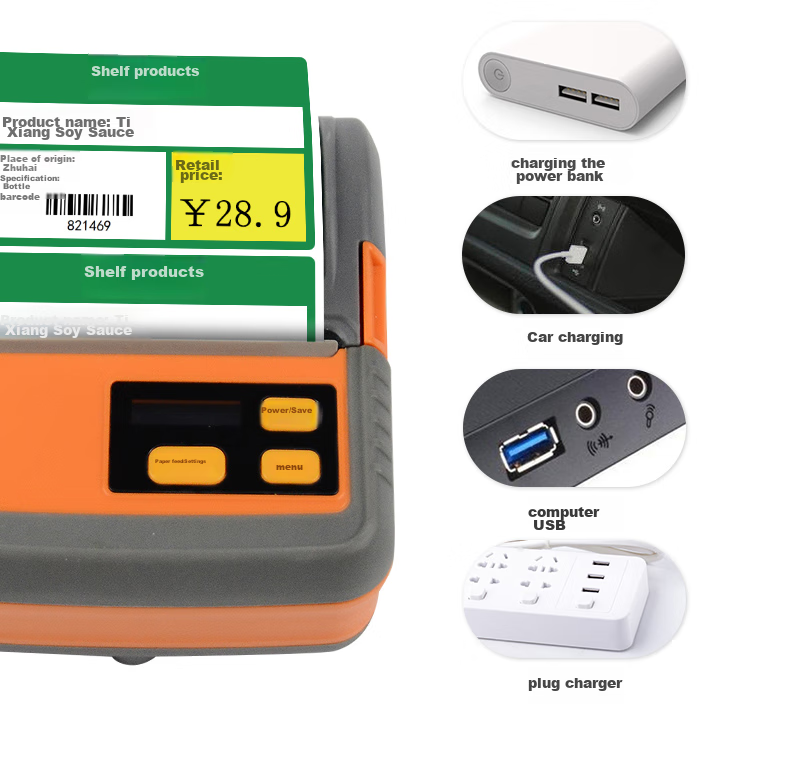 Термопринтер Gprinter GP-M322, портативный, Bluetooth, для печати этикеток, ценников, чеков, накладных