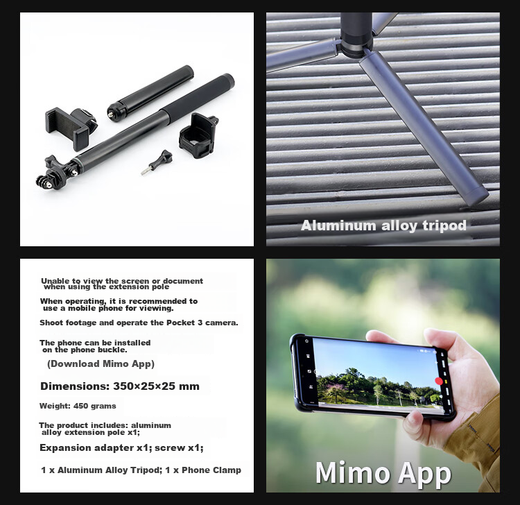 MAXCAM, портативный селфи-штатив для DJI Osmo Pocket 3, настольная подставка для видеоблогов, аксессуар