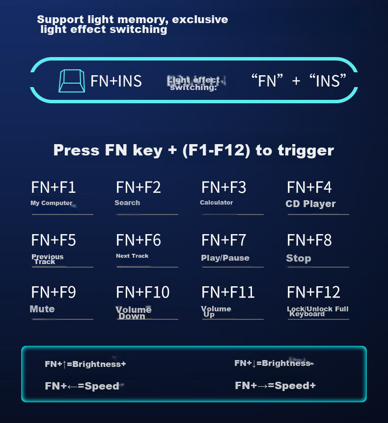 Механическая игровая клавиатура EWEADN TK100, проводная, USB, с подсветкой, черная