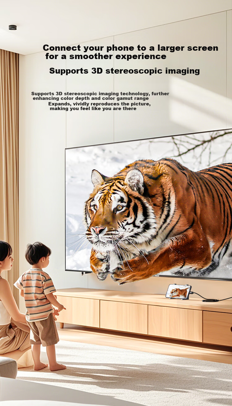 Кабель-адаптер ZLEUE Type-C на HDMI, Thunderbolt 4/5, USB-C, 4K HD, 1 метр, Z107C