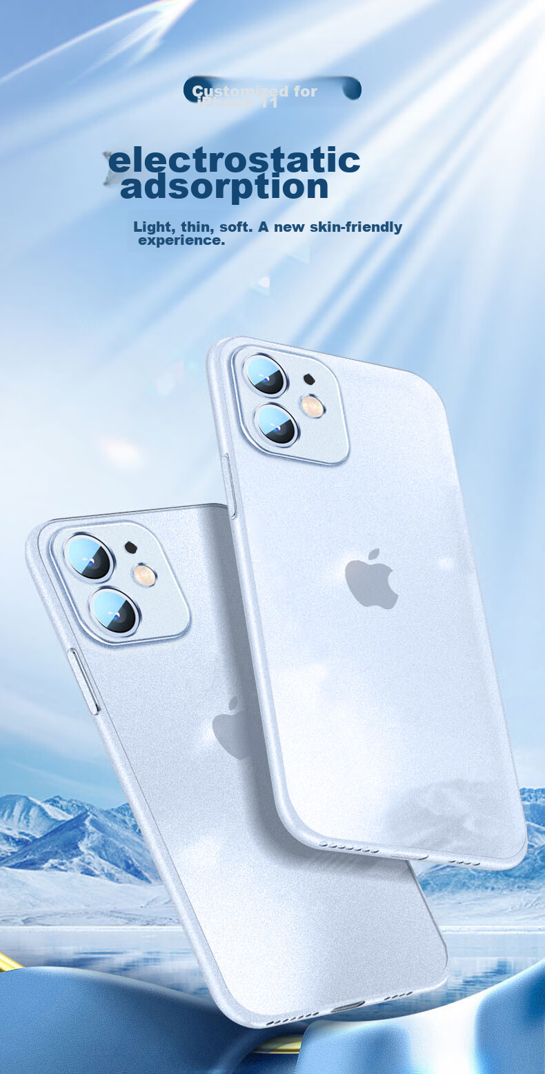 Чехол NEYAA для iPhone 11, ультратонкий, прозрачный, матовый, с защитой объектива, противоударный, синий