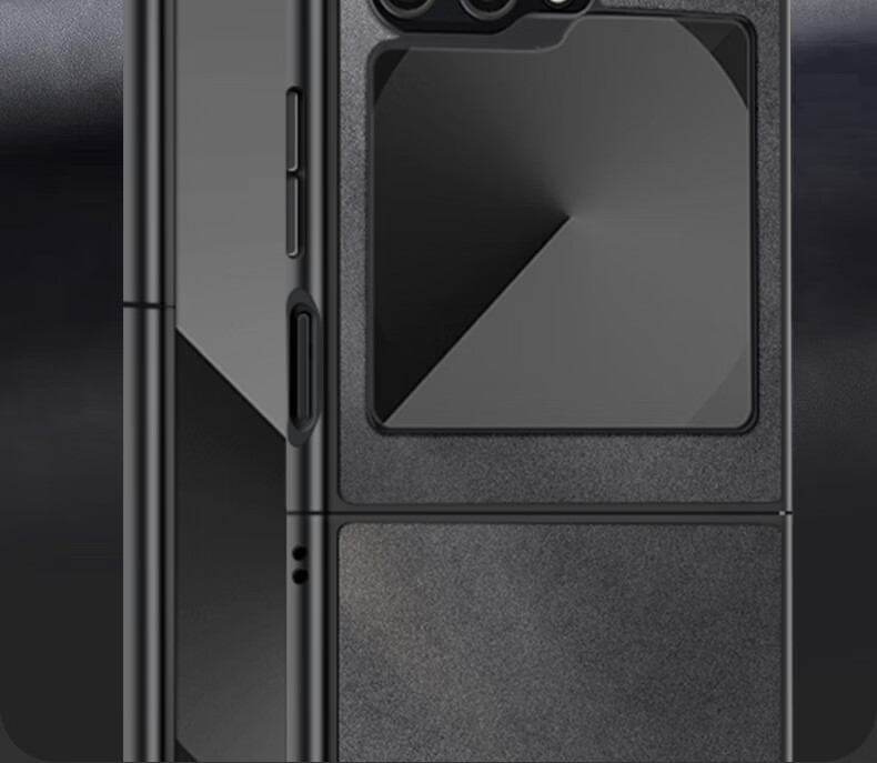 Чехол для Samsung Galaxy Z Flip6, кожаный, складной, противоударный, для мужчин и женщин, графитовый серый