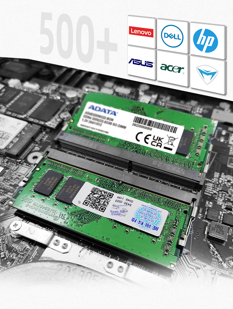Оперативная память ADATA 16GB DDR4 3200 МГц SO-DIMM для ноутбука