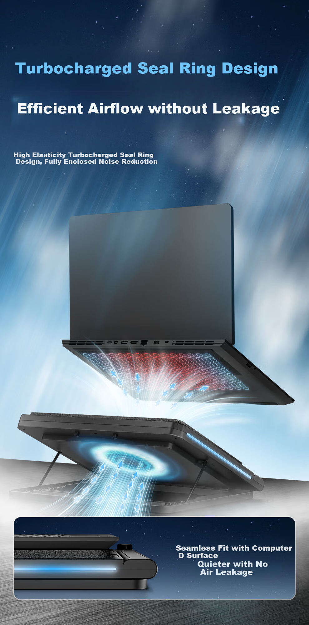 Охлаждающая подставка для ноутбука Jichuan FX7, игровая, для Lenovo Legion, Alienware, Tianxuan, Aurora ROG и ноутбуков с водяным охлаждением
