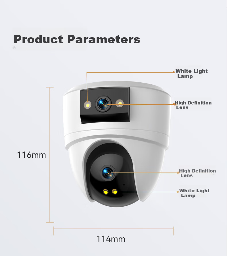 Камера видеонаблюдения VSTARCAM CS2DR, 5 Мп + 5 Мп, 360 градусов, Wi-Fi, ночное видение, двусторонняя аудиосвязь, для дома, потолочное крепление, с доступом через мобильный телефон