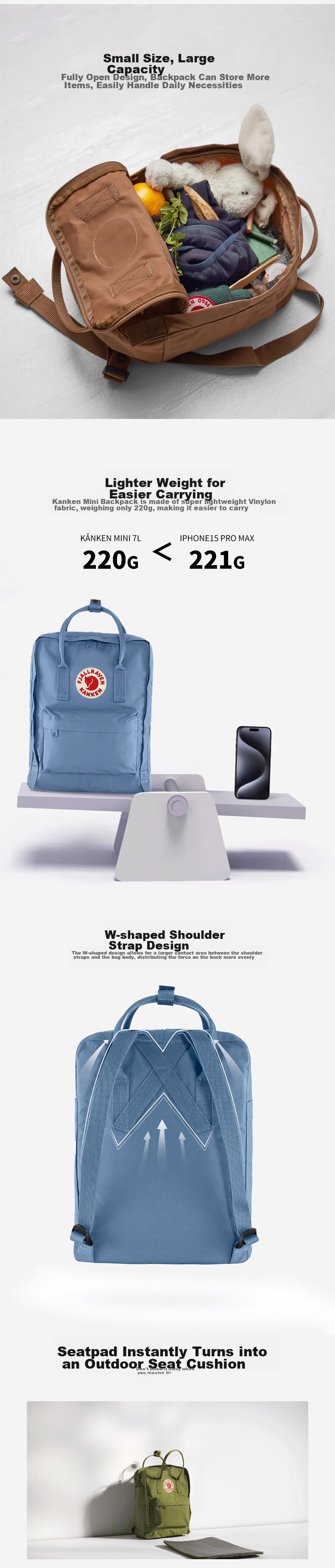 Рюкзак Fjallraven Kanken Mini, женский, унисекс, 7л, лавандовый