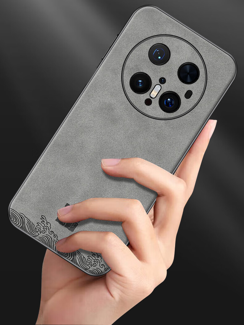 Чехол для телефона SHIYONG для Huawei Mate 70 Pro и Mate 70 Pro+, полная защита, ультратонкий, противоударный, роскошная овечья кожа, простой китайский стиль, для мужчин и женщин, серый