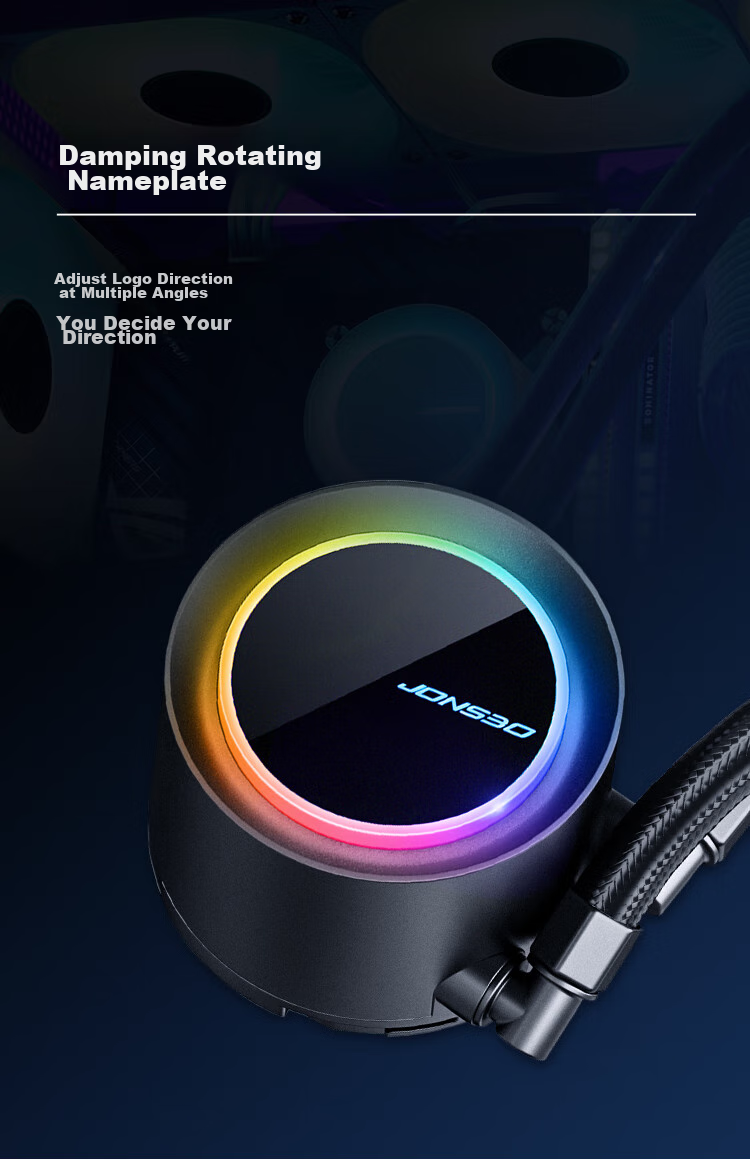 Система жидкостного охлаждения JONSBO TG-240 Black, радиатор 240 мм, ARGB подсветка, скрытое кабель-менеджмент, PWM вентиляторы, для Intel LGA1700/115X/1200, AMD AM4/AM5