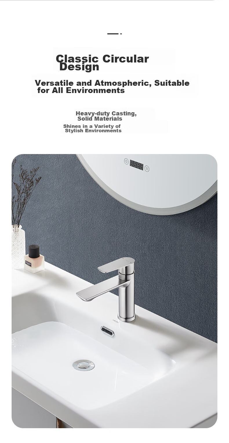 Смеситель для раковины HEGII HMF913-111-SD, 304 нержавеющая сталь, горячая и холодная вода, хромированная поверхность, одно отверстие