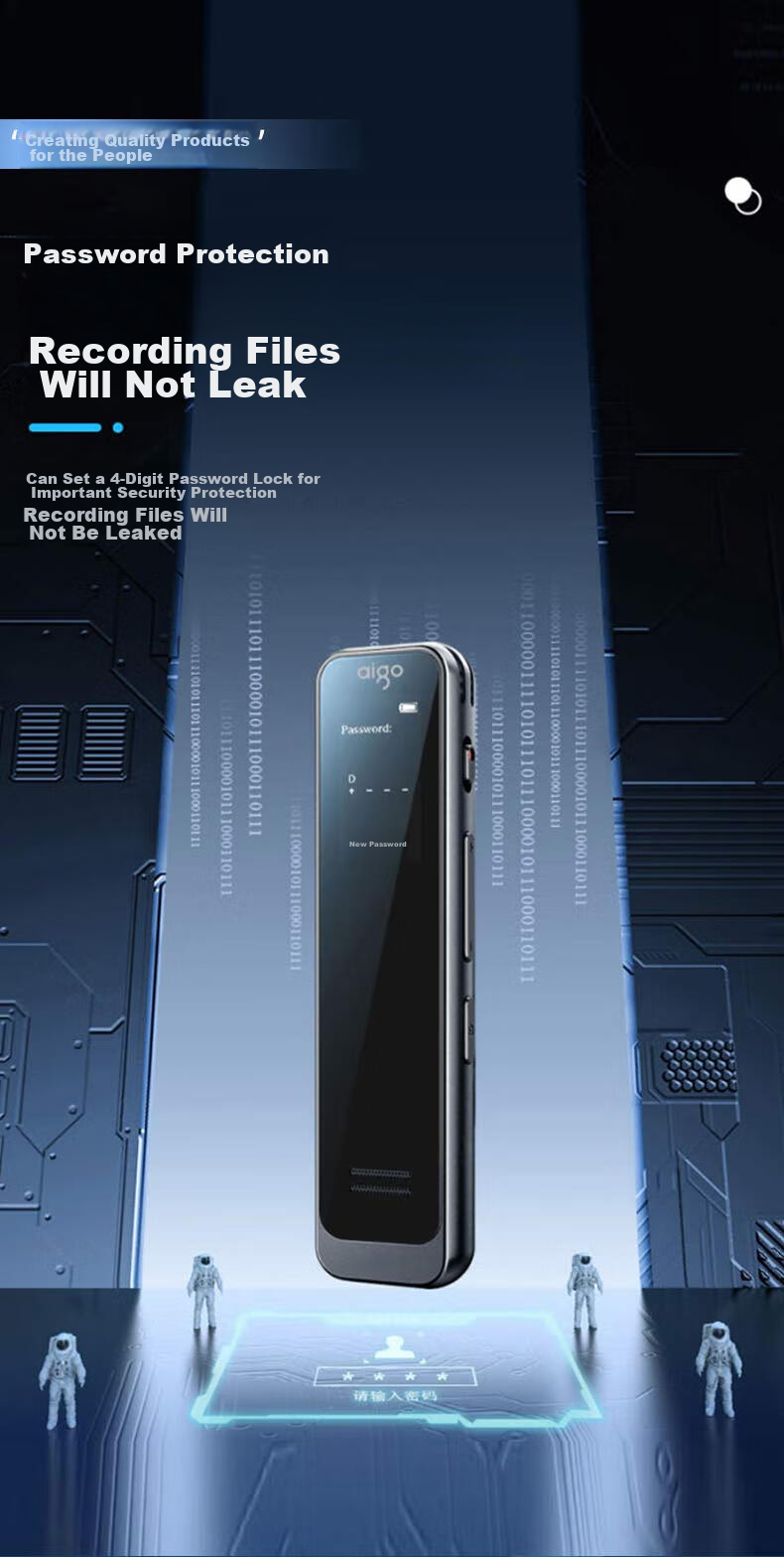 Диктофон Aigo R3315C, 32 ГБ, профессиональная запись, шумоподавление, 60 часов работы