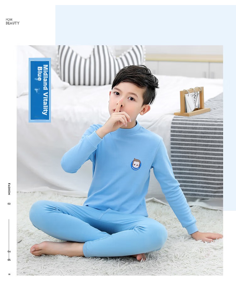 Комплект детского нижнего белья из чистого хлопка Hengyuanxiang, тонкое теплое осеннее белье для мальчиков-учеников, пижамный комплект из хлопка