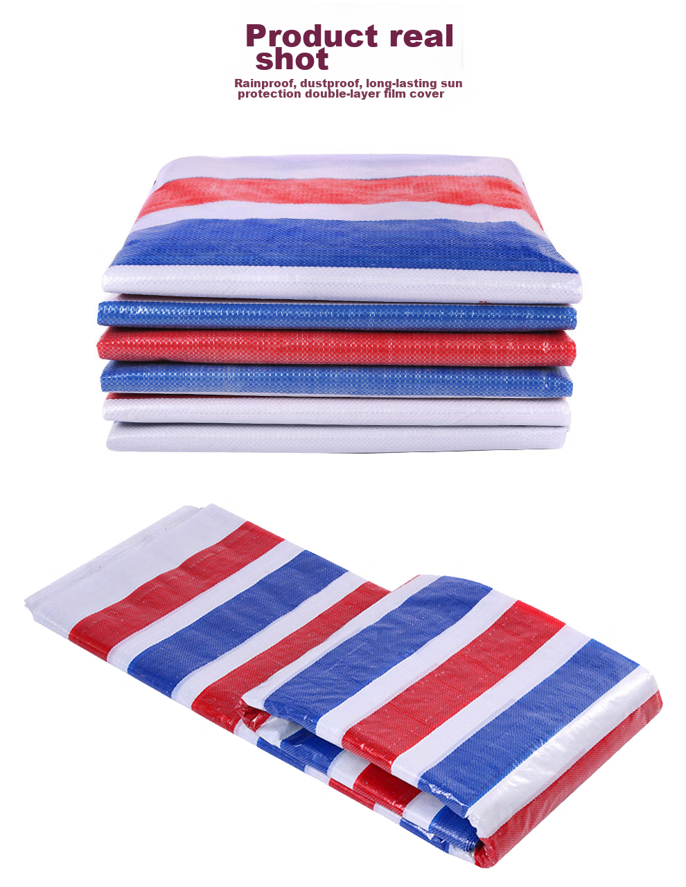 Тент-тент "QL Colorful Striped Plastic Sheet", утолщенный, водонепроницаемый, для строительства, грузовиков, навес от солнца, 4м*6м