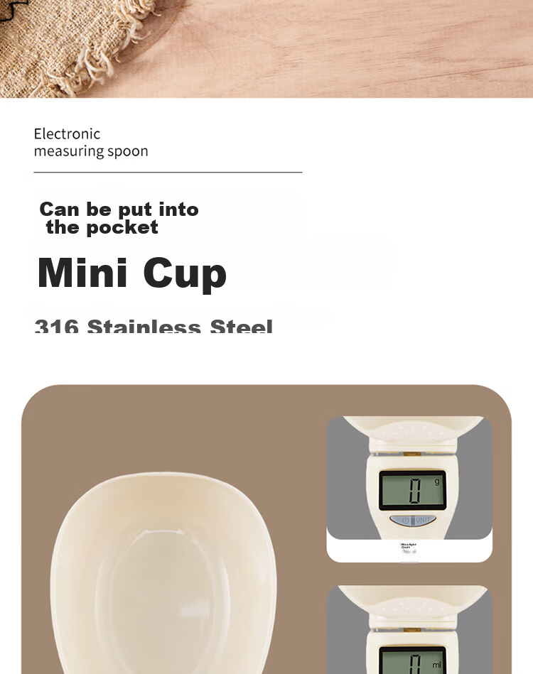 Кухонные весы BJ Electronic Measuring Spoon Scale, электронные, для выпечки, мерная ложка для детского питания, 1 г, нержавеющая сталь, Китай