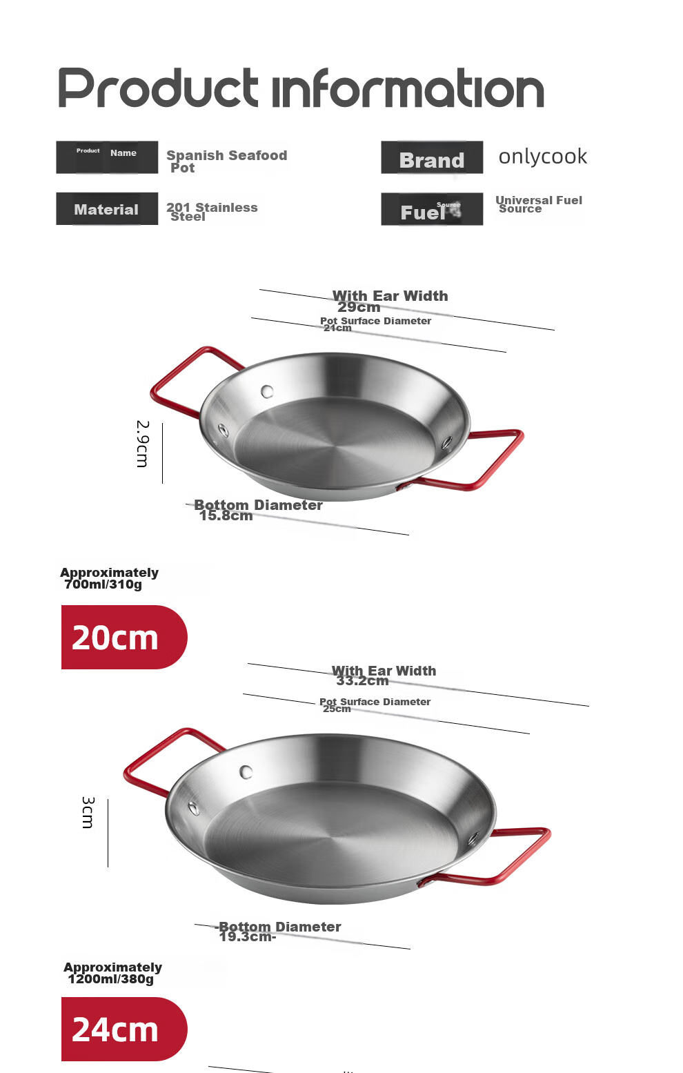 Тарелка Onlycook из нержавеющей стали, сервировочное блюдо для дома, закусочная тарелка с двойными ручками, для морепродуктов, диаметр 28 см
