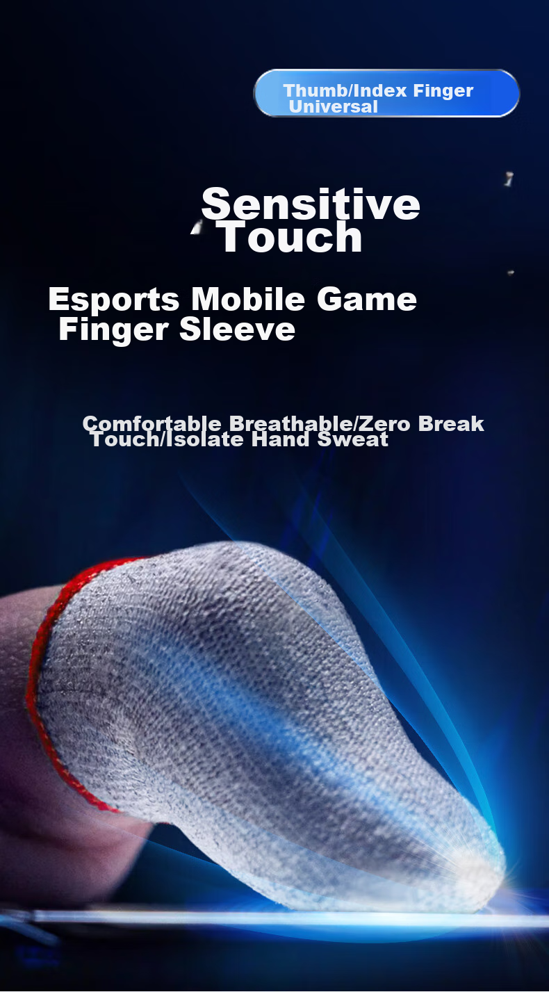 Игровые напальчники Masentek Silver Fiber, 4 шт., для мобильных игр, антискользящие, впитывающие пот, тонкие, дышащие