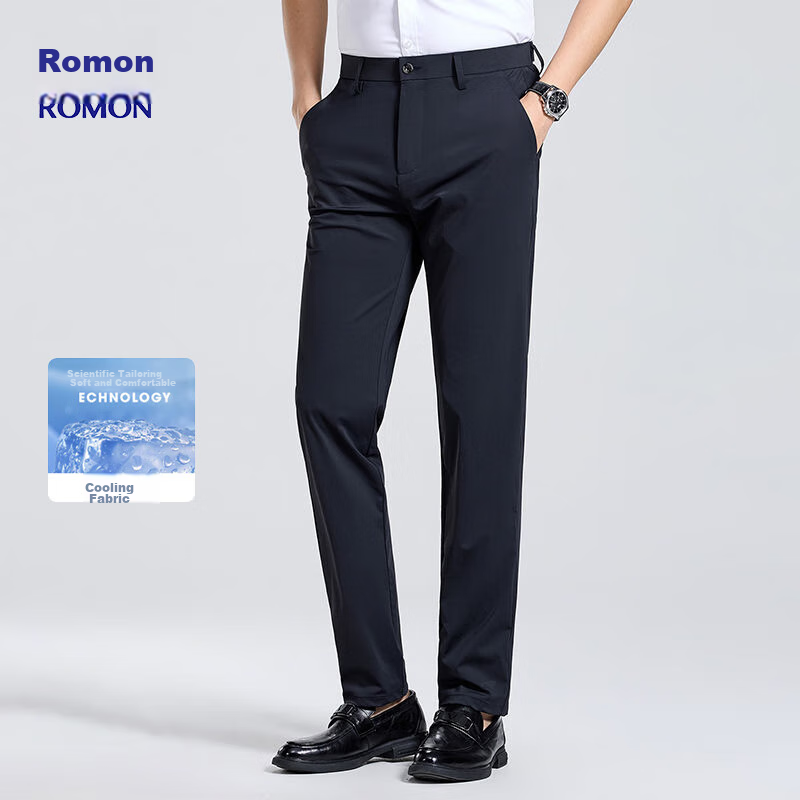 Повседневные брюки ROMON для мужчин, прямые, размер 33, черные