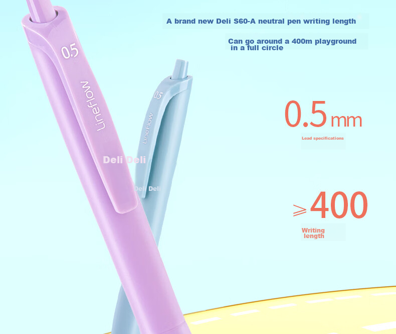 Гелевая ручка Deli S60-A5, 0.5 мм, черная, 5 шт. в упаковке