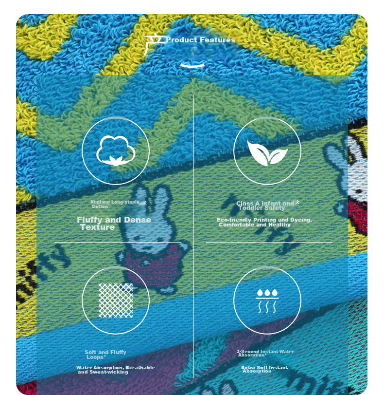 Набор полотенец KING SHORE Miffy, 2 шт., 100% хлопок, для лица и рук, подвесное детское полотенце