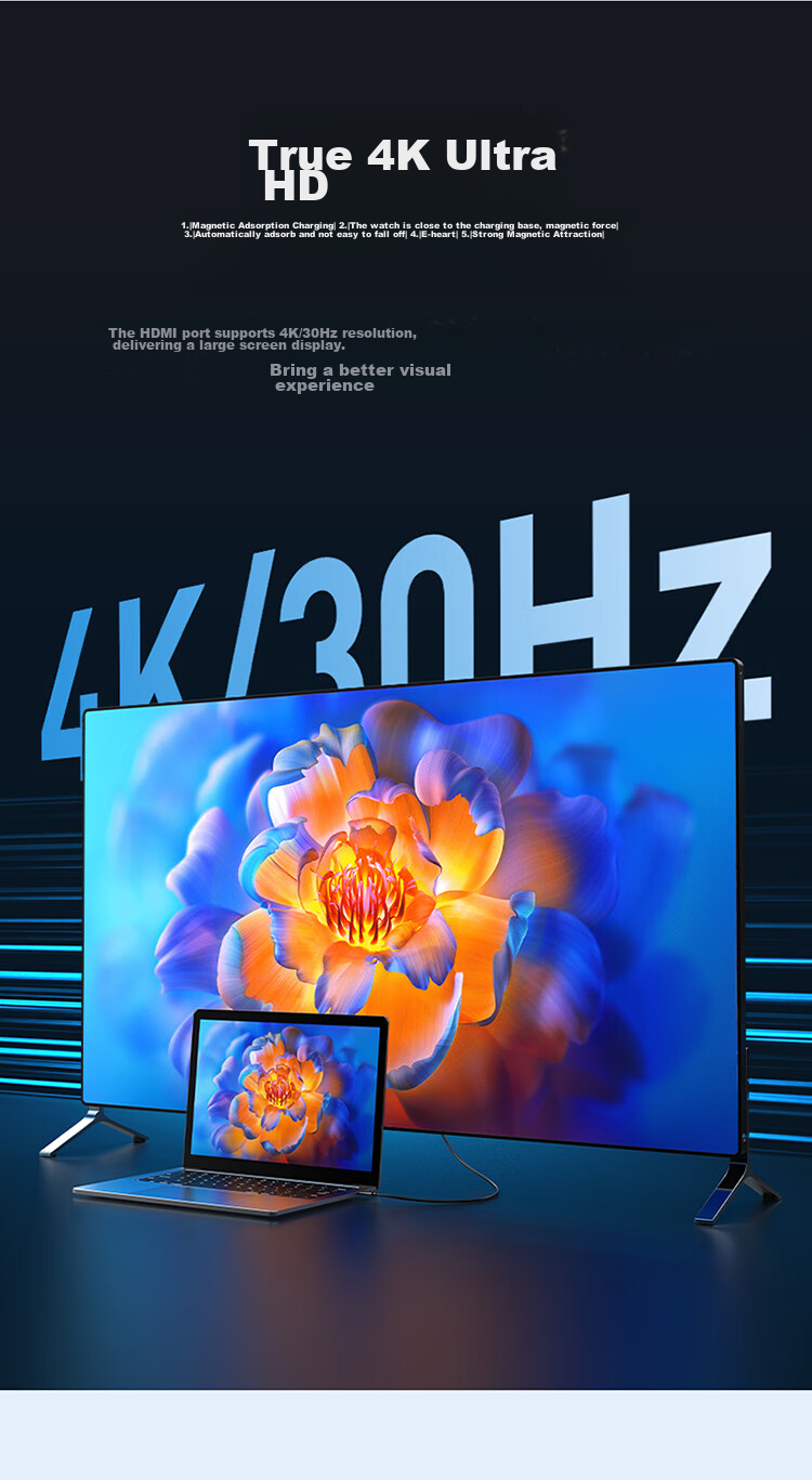 Кабель Shengwei Type-C - HDMI, адаптер 4K для Apple 16/15 Huawei P60, подключение ноутбука/телефона к монитору/телевизору, 1.8 метра, ACH1018G